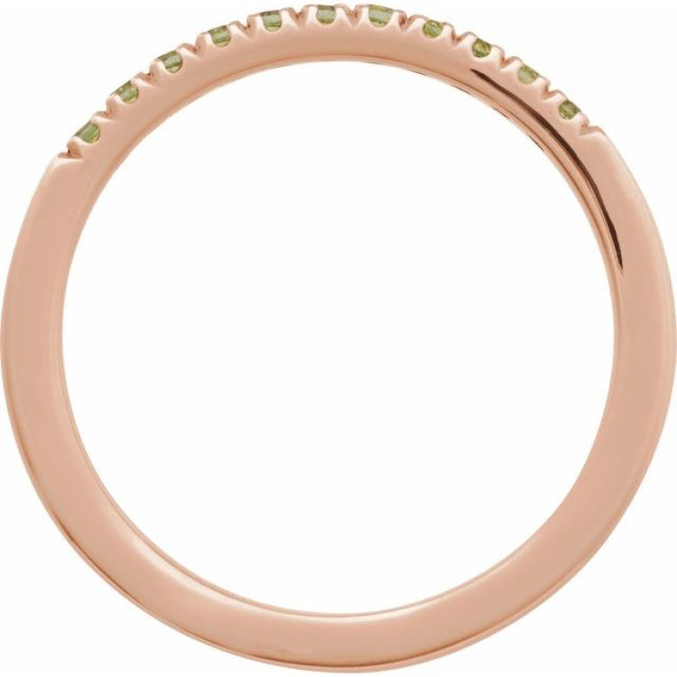 14K Rose Gold Natural Peridot Stackable Ring