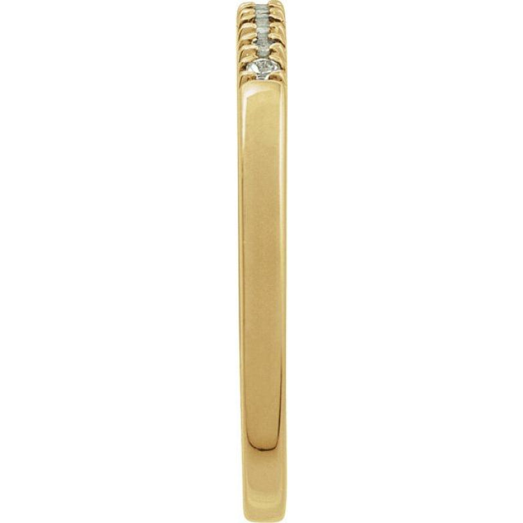 14K Yellow Gold Natural Aquamarine Stackable Ring