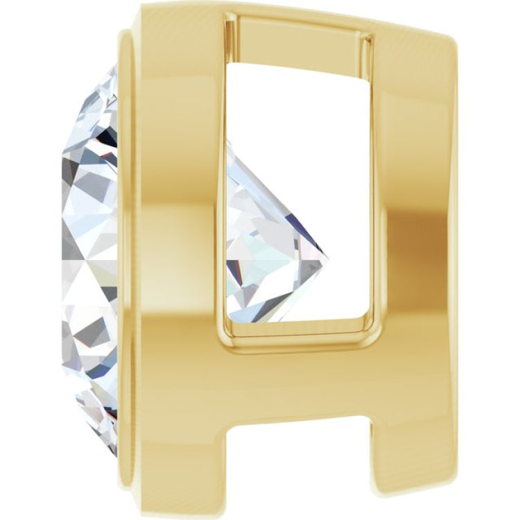 14K Yellow Gold 3/4 CT Lab-Grown Diamond Slide Pendant
