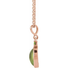 14K Rose Gold 8x6 mm Natural Peridot 16-18" Necklace