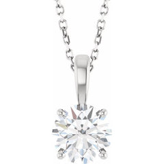 14K White Gold 1 1/4 CT Lab-Grown Diamond 18" Necklace