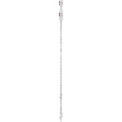14K White Gold Natural Ruby Bezel-Set 3-Stone 6 1/2-7 1/2" Bracelet