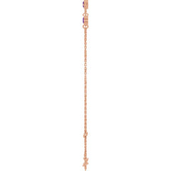 14K Rose Gold Natural Amethyst Bezel-Set 3-Stone 6 1/2-7 1/2" Bracelet