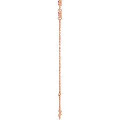 14K Rose Gold Natural Pink Tourmaline Bezel-Set 3-Stone 6 1/2-7 1/2" Bracelet