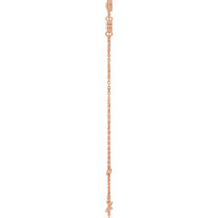 14K Rose Gold 1/4 CTW Natural Diamond Bezel-Set Three-Stone 6 1/2-7 1/2" Bracelet