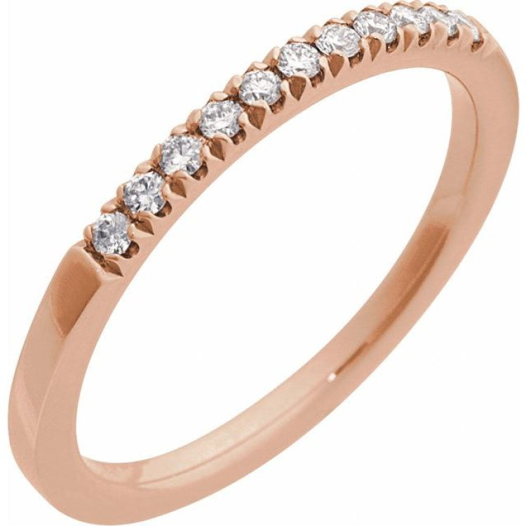 14K Rose Gold 1/6 CTW Natural Diamond Stackable Ring