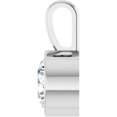 Sterling Silver 5/8 CT Lab-Grown Diamond Bezel-Set Solitaire Pendant