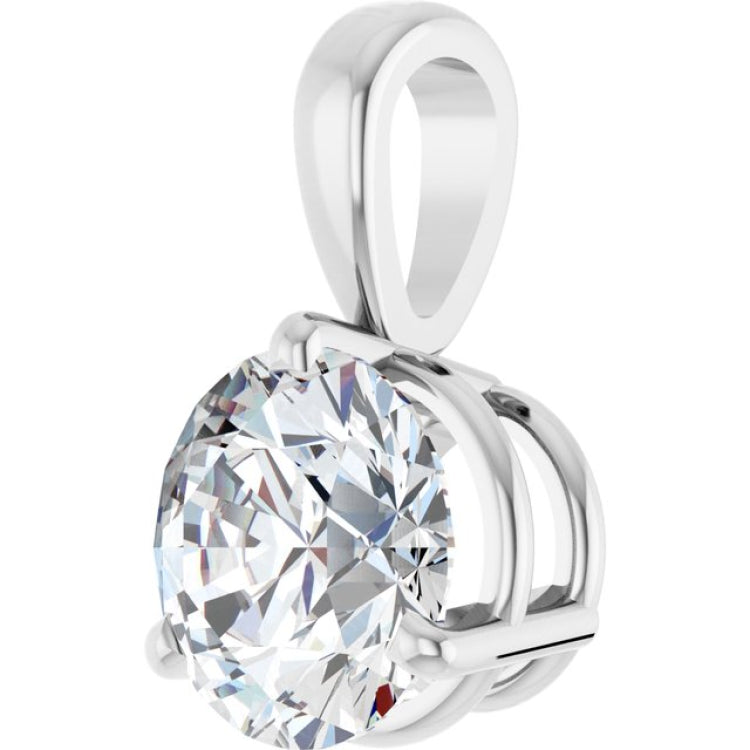 14K White Gold 1 CTW Natural Diamond Pendant