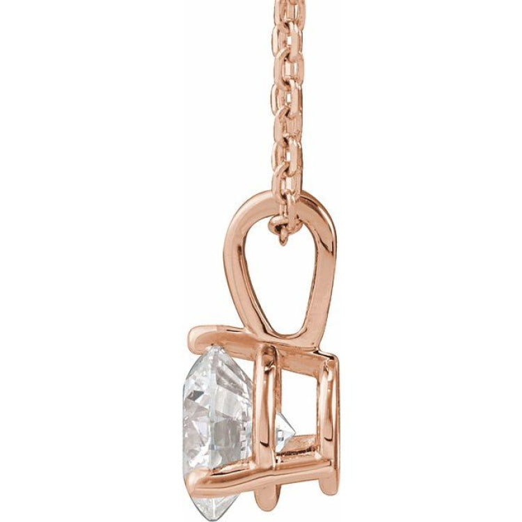 14K Rose Gold 5/8 CTW Lab-Grown Diamond 18" Necklace