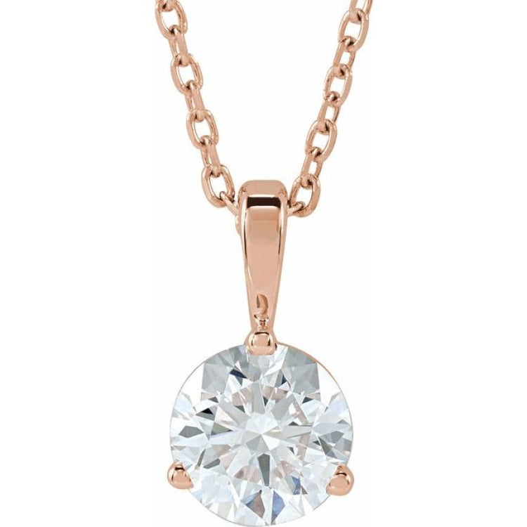 14K Rose Gold 3/4 CTW Lab-Grown Diamond 18" Necklace