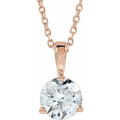 14K Rose Gold 1 CTW Lab-Grown Diamond 18" Necklace