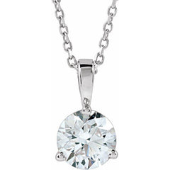 14K White Gold 1 CTW Lab-Grown Diamond 18" Necklace