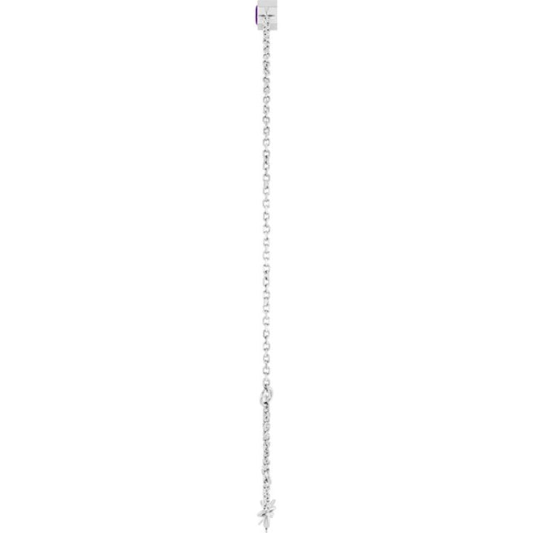 14K White Gold Natural Amethyst 6 1/2-7 1/2" Bracelet