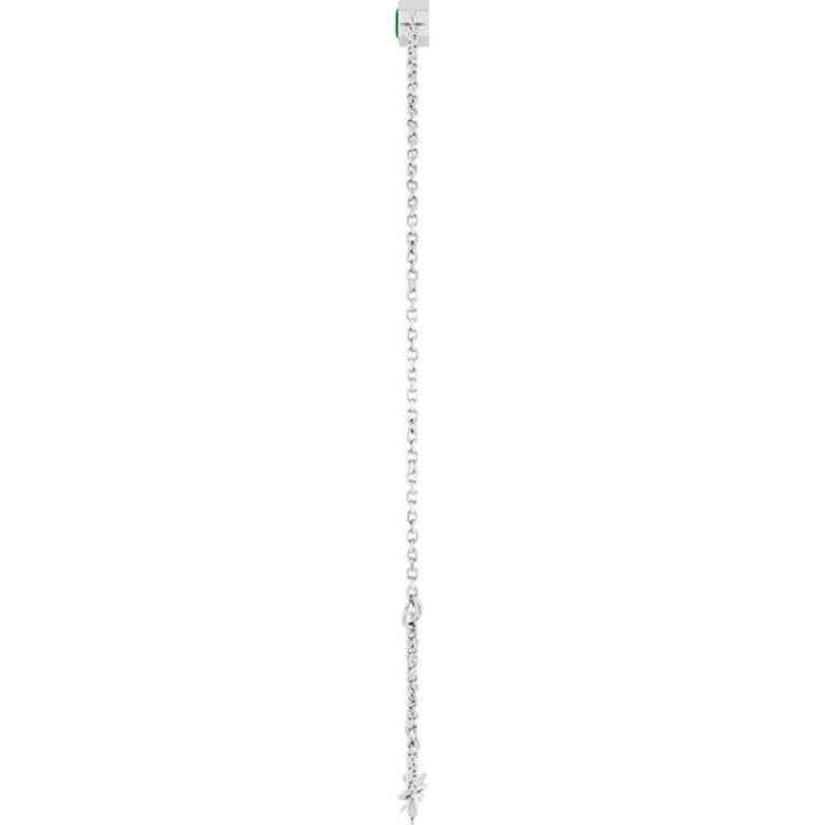 14K White Gold Lab-Grown Emerald 6 1/2-7 1/2" Bracelet