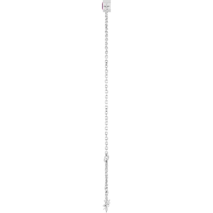 14K White Gold Natural Pink Tourmaline 6 1/2-7 1/2" Bracelet