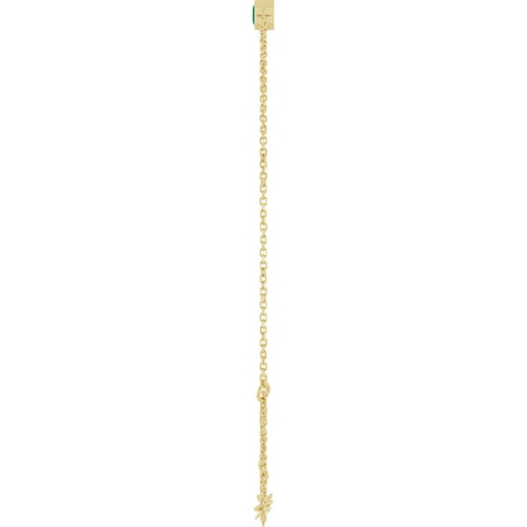 14K Yellow Gold Lab-Grown Emerald 6 1/2-7 1/2" Bracelet