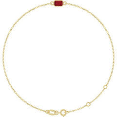 14K Yellow Gold Natural Ruby 6 1/2-7 1/2" Bracelet
