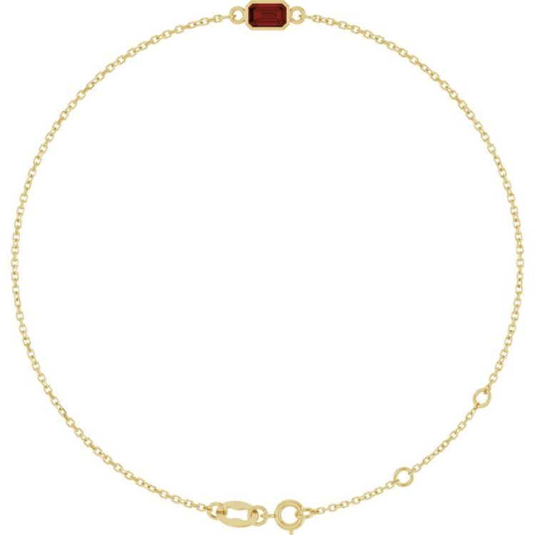 14K Yellow Gold Natural Mozambique Garnet 6 1/2-7 1/2" Bracelet