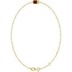 14K Yellow Gold Natural Mozambique Garnet 6 1/2-7 1/2" Bracelet