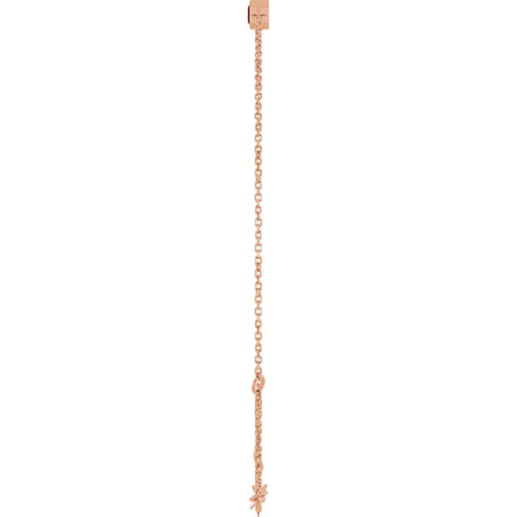 14K Rose Gold Natural Mozambique Garnet 6 1/2-7 1/2" Bracelet