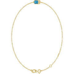 14K Yellow Gold Natural Blue Zircon 6 1/2-7 1/2" Bracelet