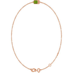 14K Rose Gold Natural Peridot 6 1/2-7 1/2" Bracelet