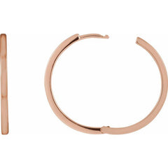 14K Rose Gold Hinged 25 mm Hoop Earrings