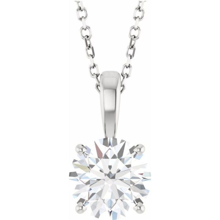 14K White Gold 1 1/2 CT Lab-Grown Diamond 18" Necklace