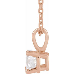 14K Rose Gold 1/2 CT Natural Diamond 18" Necklace