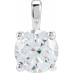 14K White Gold 1 1/2 CT Natural Diamond Pendant