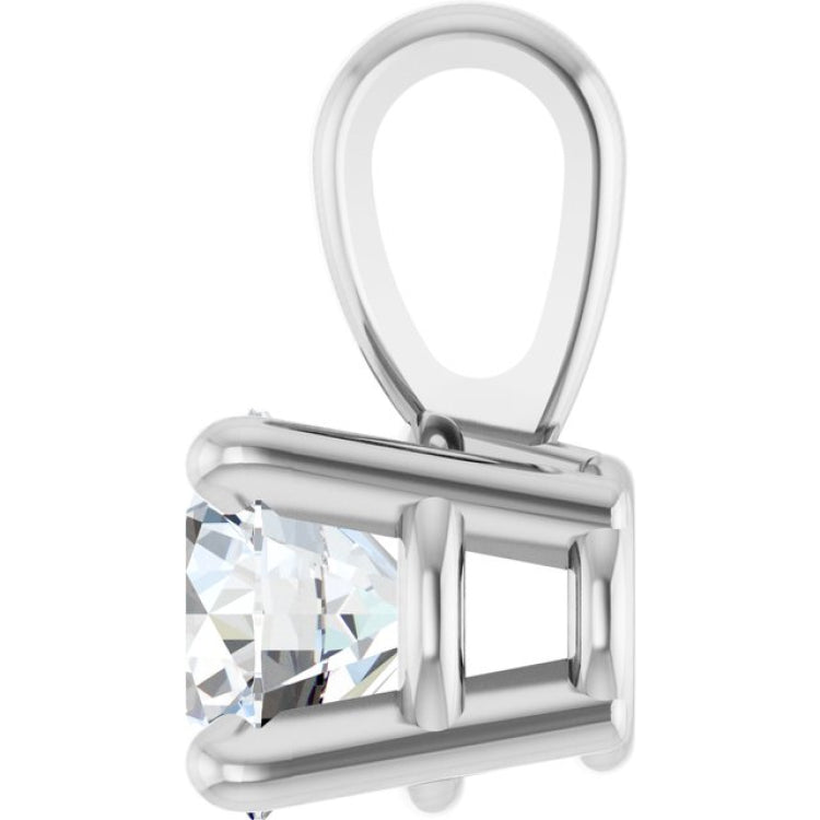 14K White Gold 1/4 CT Lab-Grown Diamond Pendant