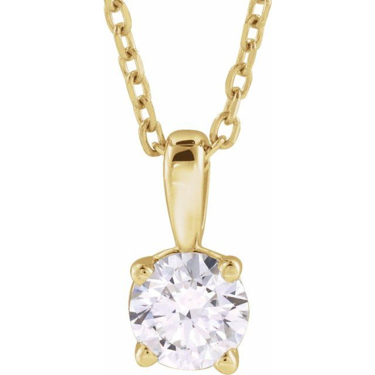14K Yellow Gold 1 1/2 CT Natural Diamond 18" Necklace