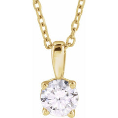 14K Yellow Gold 1 1/2 CT Natural Diamond 18" Necklace