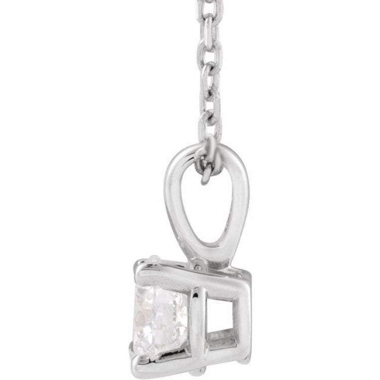 14K White Gold 1 1/2 CT Lab-Grown Diamond 18" Necklace