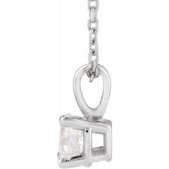 14K White Gold 1/3 CT Lab-Grown Diamond 18" Necklace