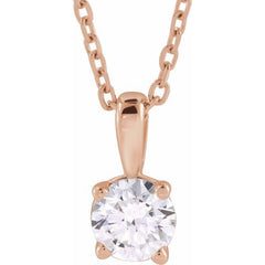 14K Rose Gold 3/4 CT Lab-Grown Diamond 18" Necklace