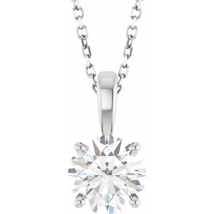 14K White Gold 1 1/4 CT Lab-Grown Diamond 18" Necklace