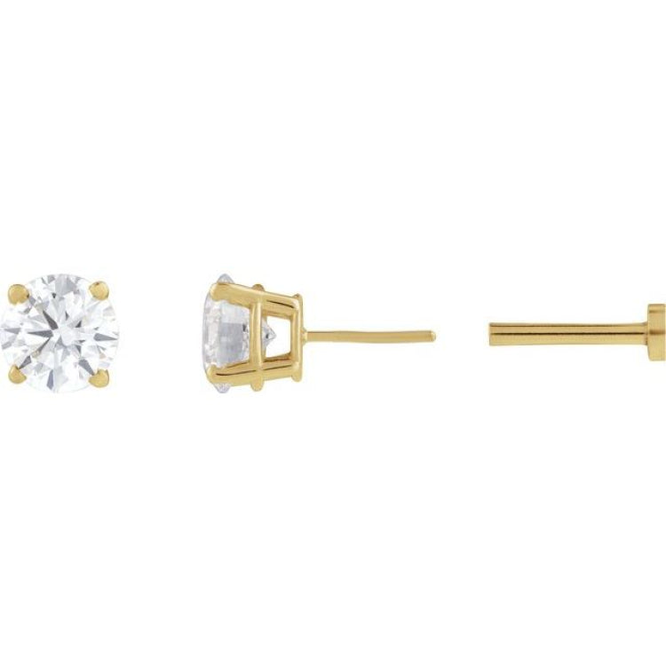 14K Yellow Gold 1/3 CT Natural Diamond Earring