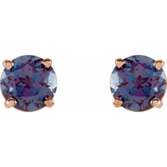 14K Rose Gold Lab-Grown Alexandrite Earring