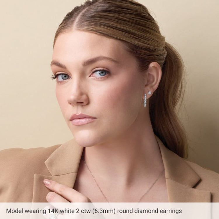 14K Rose Gold Lab-Grown Emerald Earring