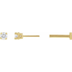 14K Yellow Gold .05 CT Natural Diamond Earrings