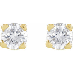 14K Yellow Gold .05 CT Natural Diamond Earrings