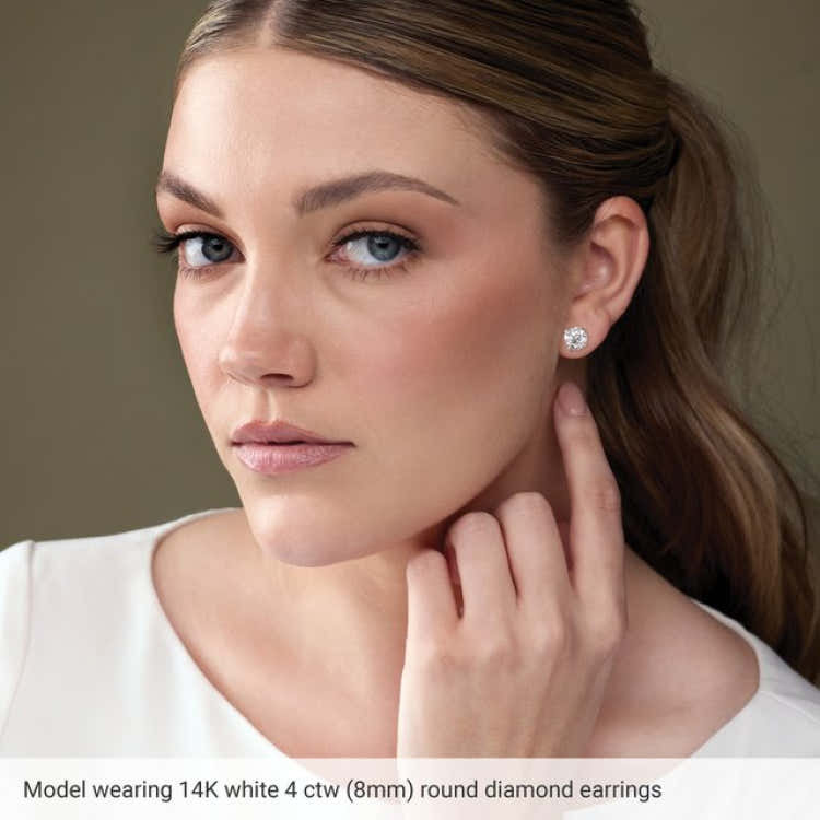 14K Rose Gold Lab-Grown Blue Sapphire Earring