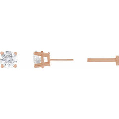 14K Rose Gold 1/2 CT Lab-Grown Diamond Earring