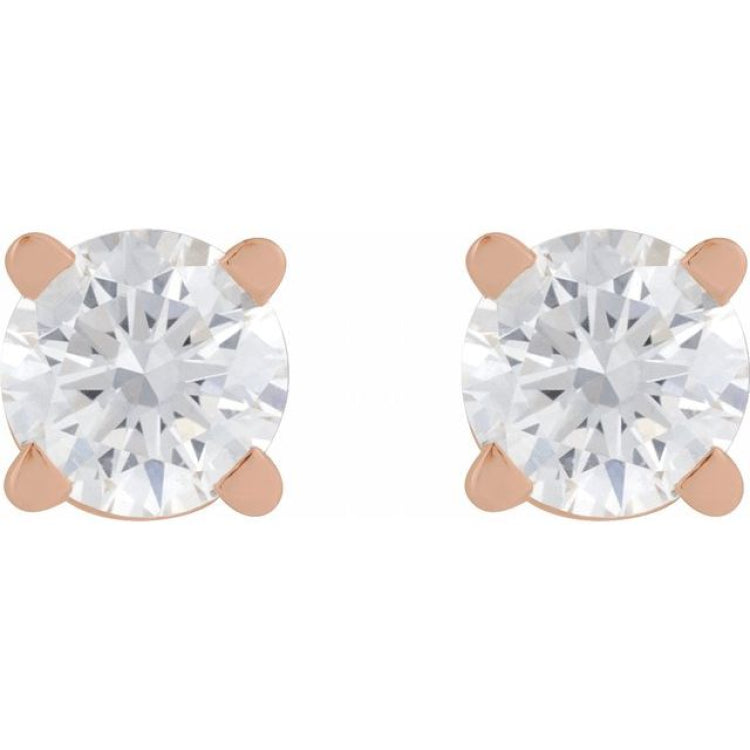 14K Rose Gold 1/6 CT Lab-Grown Diamond  Earring