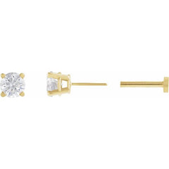 14K Yellow Gold 1/4 CT Natural Diamond Earring