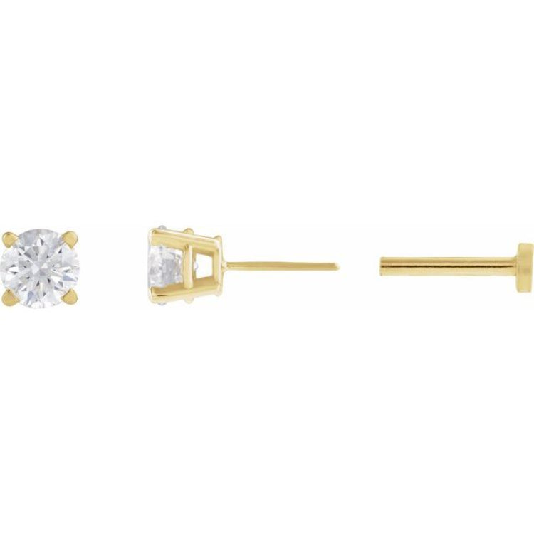 14K Yellow Gold 1/4 CT Lab-Grown Diamond Earring