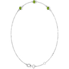 Sterling Silver Natural Peridot Bezel-Set 3-Stone 6 1/2-7 1/2" Bracelet