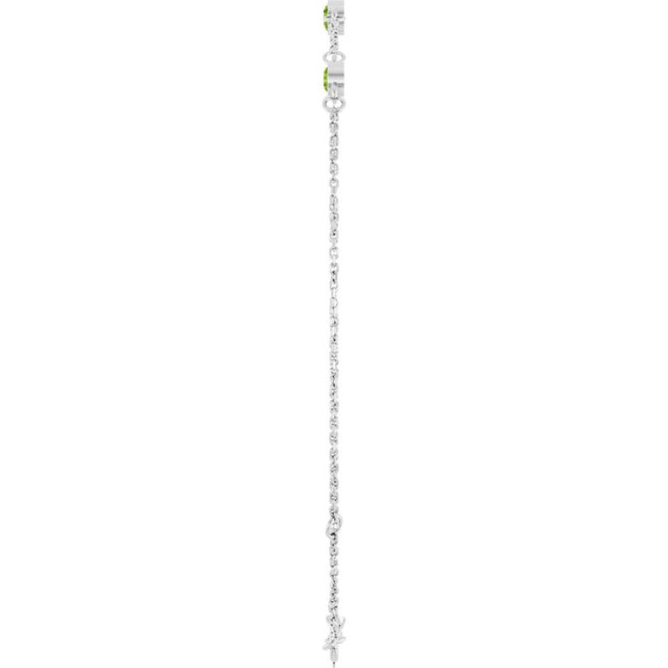 Sterling Silver Natural Peridot Bezel-Set 3-Stone 6 1/2-7 1/2" Bracelet