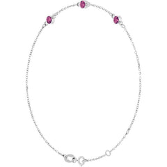 Sterling Silver Natural Pink Tourmaline Bezel-Set 3-Stone 6 1/2-7 1/2" Bracelet